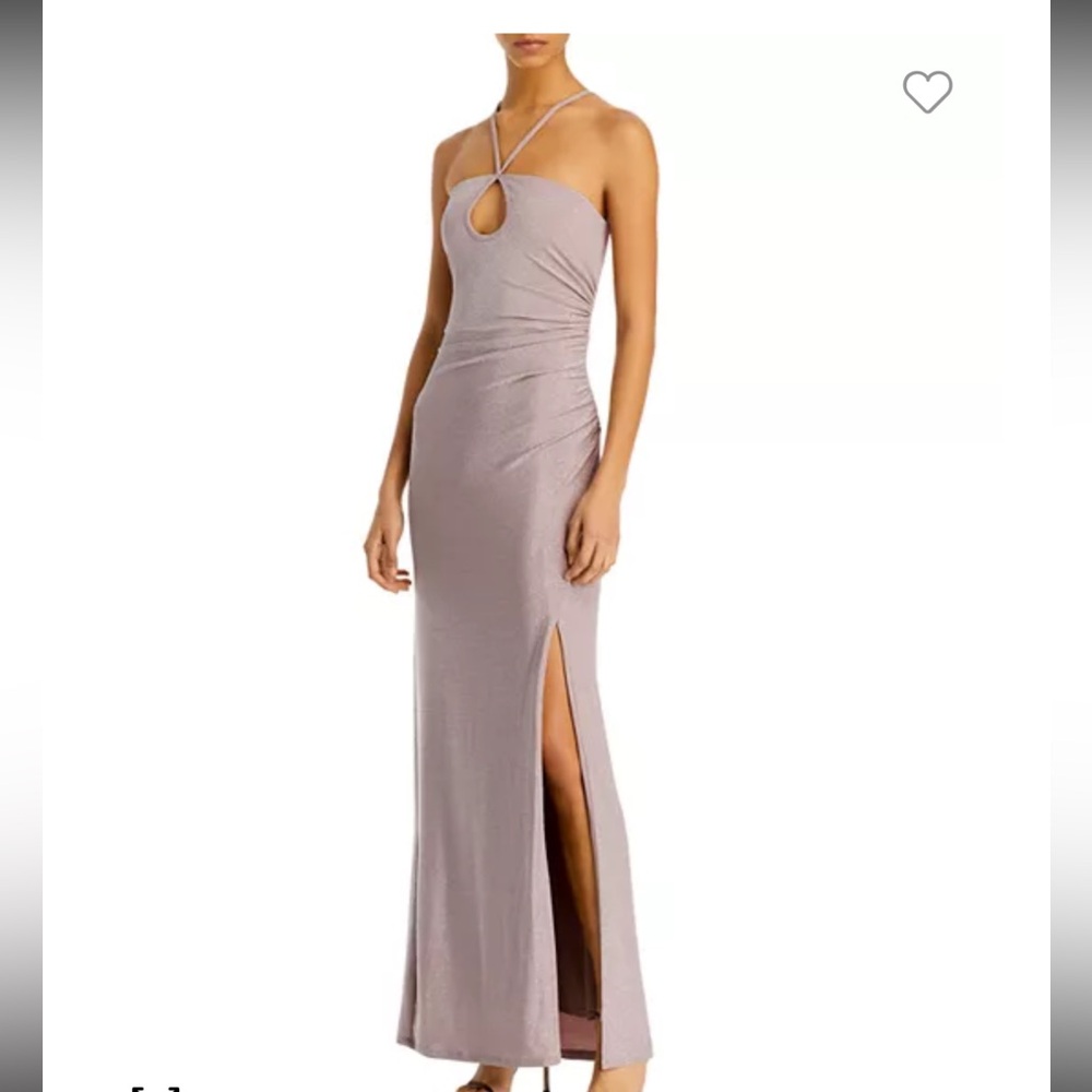 Aqua Metallic Keyhole Formal Gown- XS